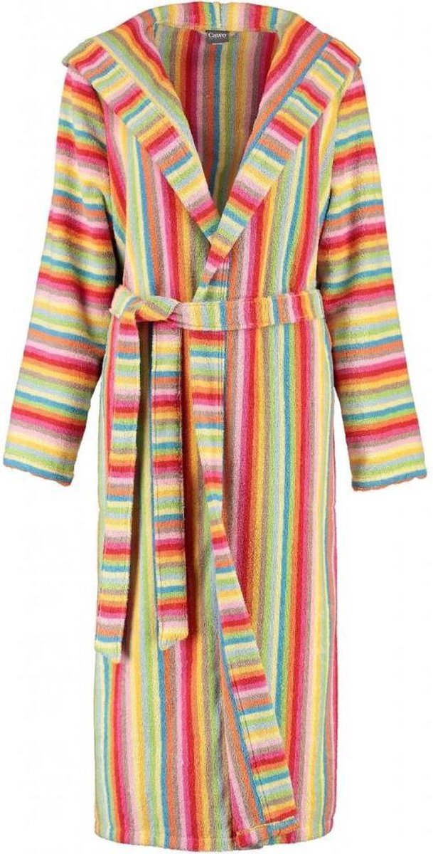 Cawö dames badjas badstof met capuchon multicolor maat 42