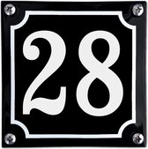 Numéro de maison en émail noir - 28