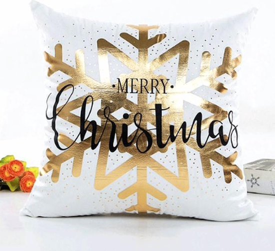 cadeau tip - Merry Christmas Gold | Kerst Kussenhoes