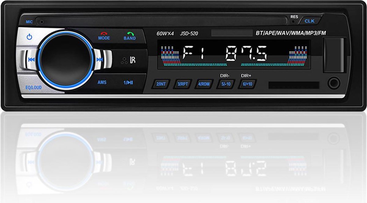 Strex Autoradio voor alle auto's met Bluetooth, USB, AUX en Handsfree - Afstandsbediening - Enkel DI