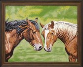 CDA Diamond Painting pakket Horses DE072 48 x 38 cm