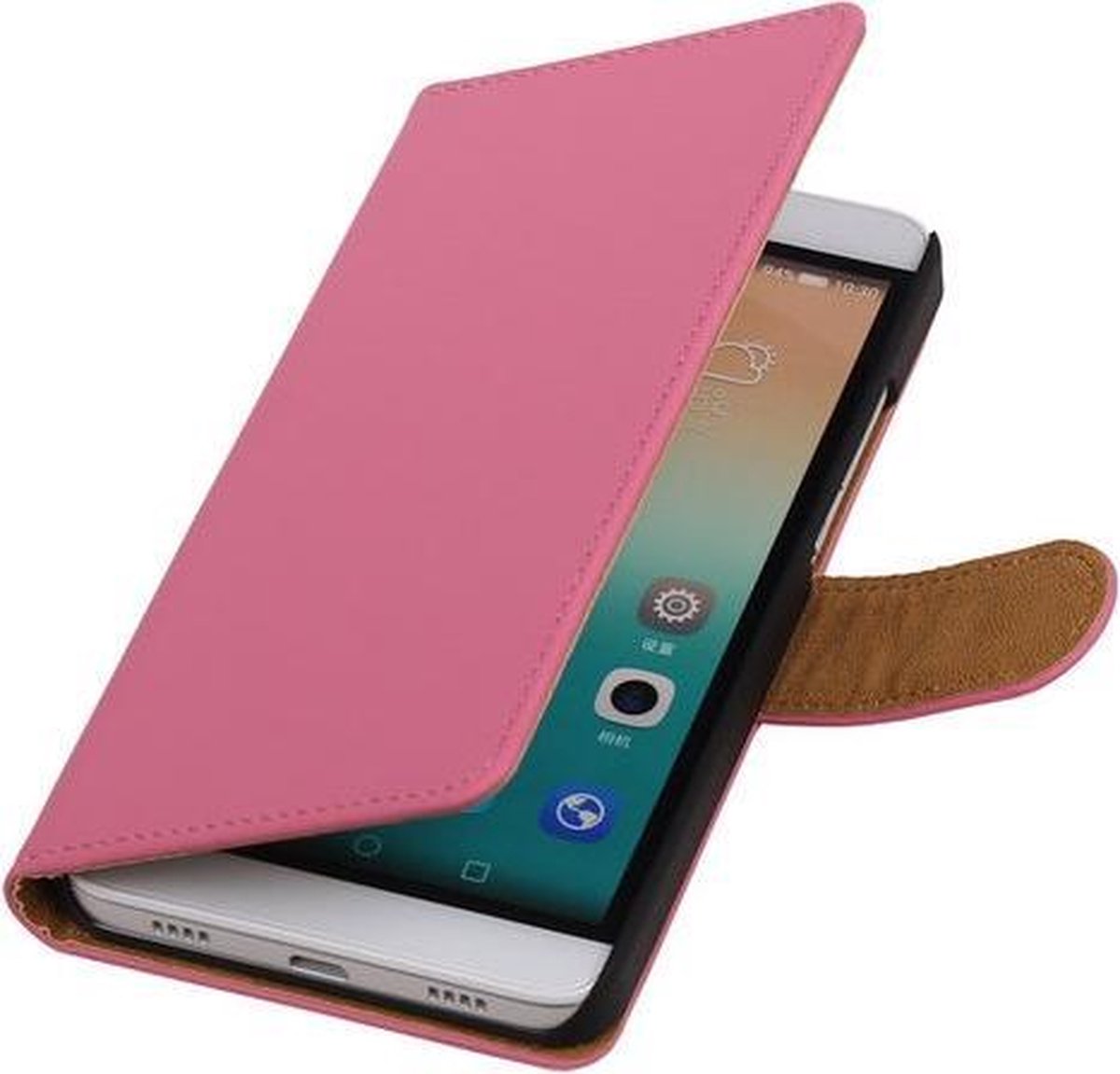 Huawei Honor 7i - Effen Booktype Wallet Hoesje Roze