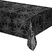 Plastic Halloween tafelkleed spinnenwebben - Feestdecoratievoorwerp