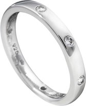Diamonfire - Zilveren ring met steen Maat 16.0 - Gladde band met 6x zirkonia