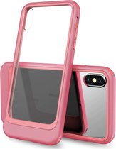 Luxe Back cover voor Apple iPhone X - iPhone XS - Roze - Shockproof Armor - PC Hard Case