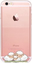 Apple Iphone 6 / 6S Transparant siliconen hoesje (schattige schaapjes)