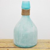 SENSE Fles Vaasje Turquoise -  Kleine Glazen Flesjes – Bloemenvaasje – Mini Fles vaas - Ibiza Style