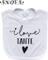 Slab wit met tekst i love Tante Snoes