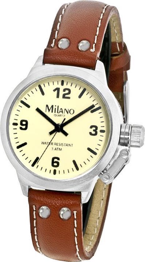 Max Milano 5 MIL413 Kinderhorloge - Classic 12 3 6 9 - 30 mm - Bruin /  Crèmekleurig | bol.com