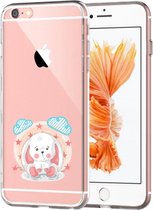Apple Iphone 6 Plus / 6S Plus Transparant siliconen hoesje (Klein konijntje)