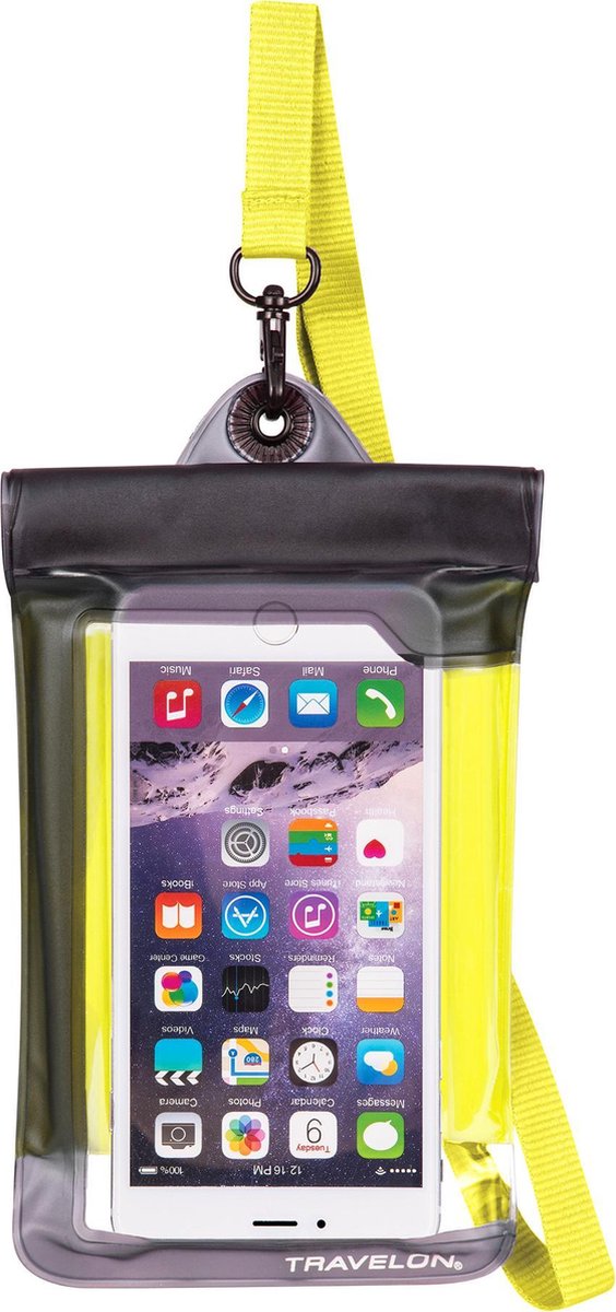 Travelon Waterbestendige Telefoon Hoes – Onderwater Tot 20 Meter - Blijft Drijven - iPhone & Android - Geel