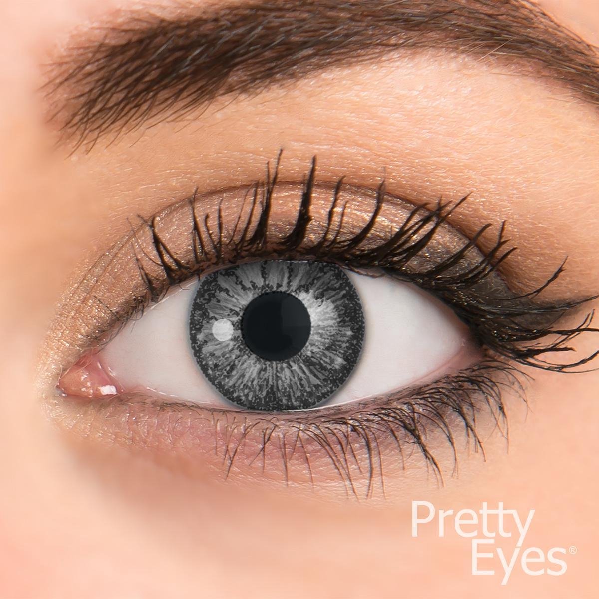 Pretty Eyes kleurlenzen grijs -3,00 - 4 stuks - daglenzen op sterkte