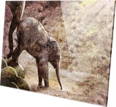 Olifant | Polygon Art| Plexiglas | Foto op plexiglas | Wanddecoratie | 150 CM x 100 CM | Schilderij | Aan de muur | natuur