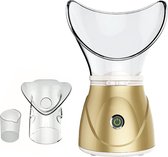 M-Iconic Gezichtssauna deluxe - Facial steamer - Gezichtsstomer Ã©n neusstomer - Gezichtssauna inhalator - Helpt tegen verkoudheid - Gezichtssauna facial steam - Tegen mee-eters, blackheads en acne - Spa stoombehandeling - Ionen technologie - Goud/wit