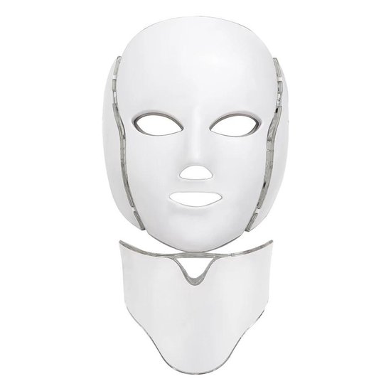 Led licht gezichtsmasker met hals gedeelte - 7 kleuren voor 7 behandelingen  -Licht... | bol.com