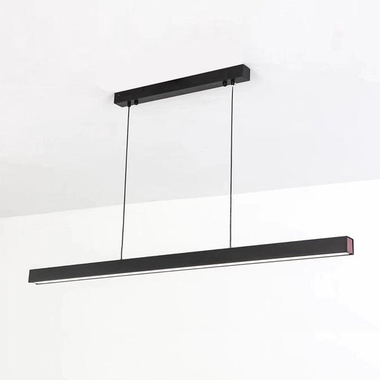 boekje Vooruitgaan gemak Lange Eettafel Nordic Hanglamp - lengte 80cm - Zwart - Warm White LED |  bol.com