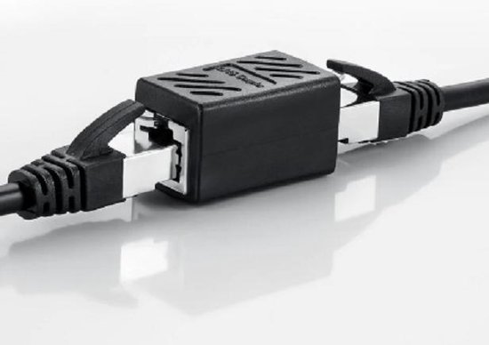 RJ45 CAT6| Koppelstuk internetkabel | Ethernet verlengstuk coupler | Zwart  | bol.com