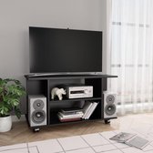 Tv-meubel met wieltjes 80x40x40 cm spaanplaat zwart