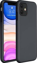Silicone case geschikt voor Apple iPhone 11 - zwart + Glazen Screenprotector