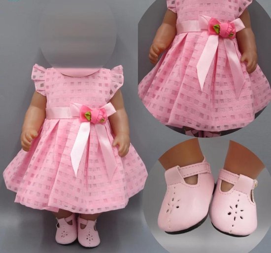 Poppenkleertjes - Poppenjurk - 2 delige set poppen zoals Baby Annabell - | bol.com