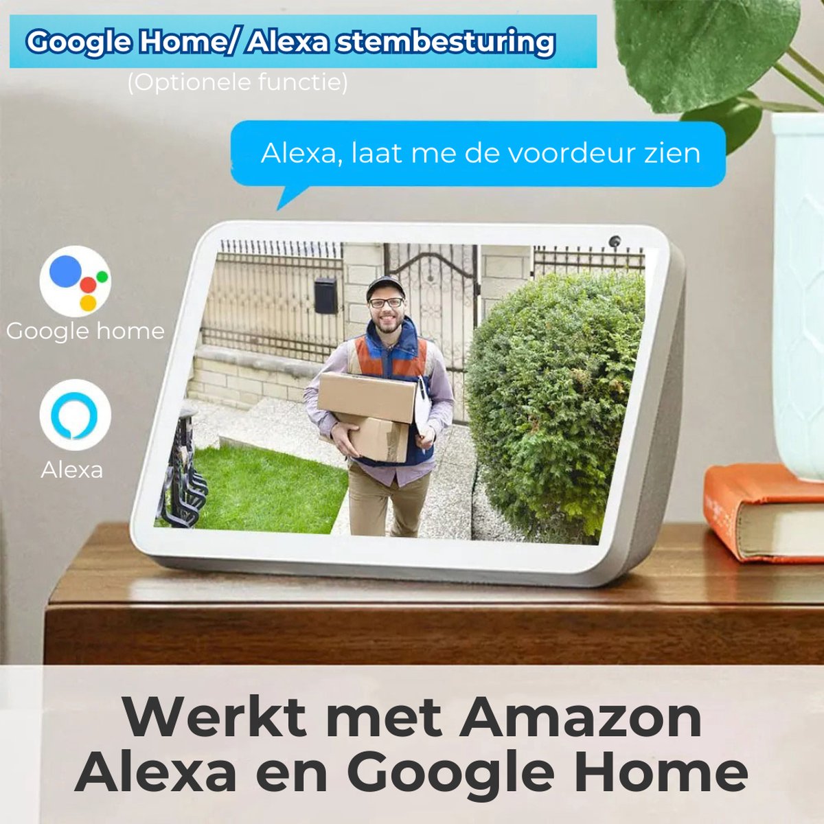 Afbeelding 2 van Deurbel met Camera en WiFi – 1 stuk - Deurbel met Ring Geluid – Slimme Deurbel Waterdicht – Beveiligingscamera met Nachtzicht – Sirene Alarm / Beweging Detectie / Meldingen – Geen Batarijen - Zwart