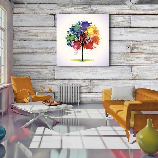 Image sur verre acrylique - Arbre coloré