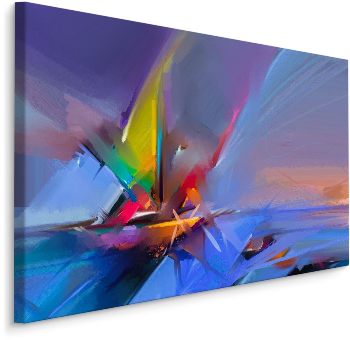 karo-art Schilderij - Zeilboot in Abstractie, Multikleur, Premium Print