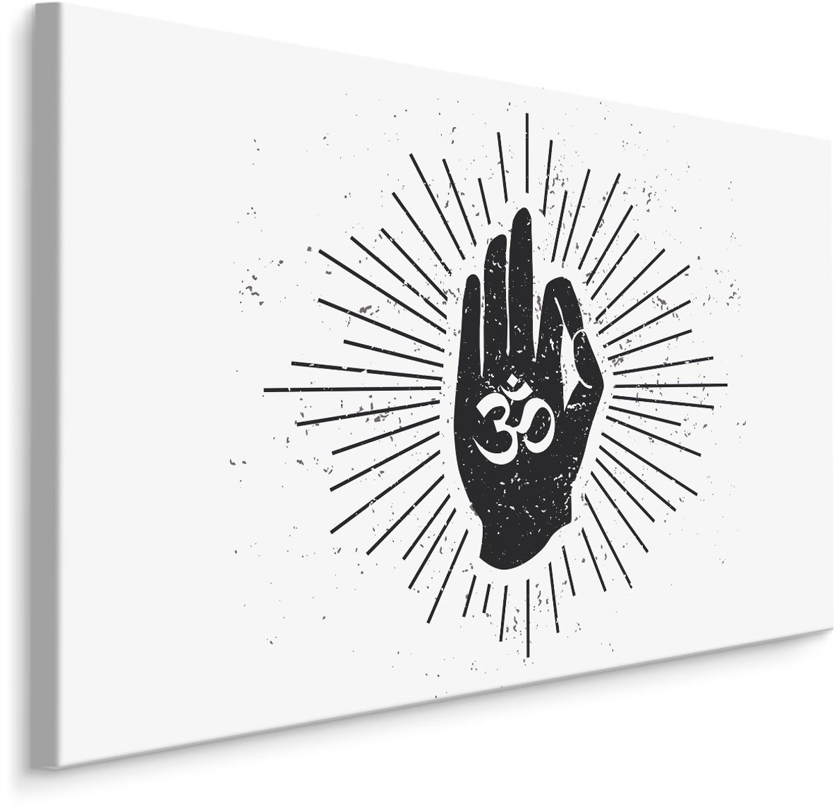 karo-art Schilderij - Ohm teken, Boeddha, Premium Print Multikleur
