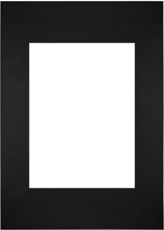 Passe-Partout Fotomaat 13x18 cm - Lijstmaat 20x28 cm - Zwart - Museumkarton - Fotolijst niet inbegrepen