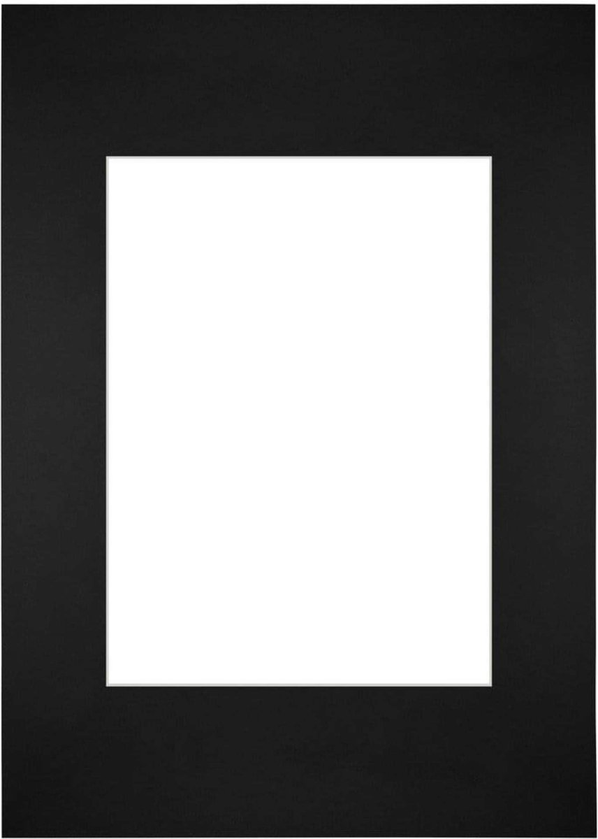 Passe-Partout Fotomaat 13x18 cm - Lijstmaat 20x28 cm - Zwart - Museumkarton - Fotolijst niet inbegrepen