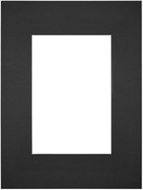 Passe-Partout Fotomaat 10x15 cm - Lijstmaat 18x24 cm - Zwart - Museumkarton - Fotolijst niet inbegrepen