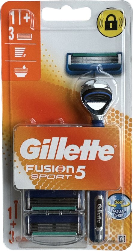 Foto: Gillette fusion sport 5 1 houder 3 mesjes precisie comfort sportief gladheid