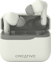Creative Zen Air Plus - Écouteurs véritablement sans fil légers avec Bluetooth 5.3, compatible Bluetooth LE Audio, microphone intégré (blanc)