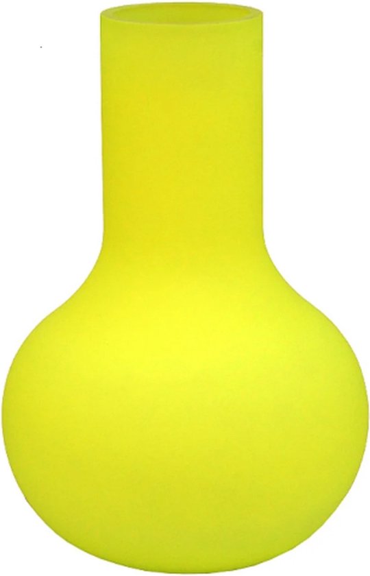 Vaas Seim | Neon Yellow | Small | Mond geblazen glas | Ø25,5 x H37 cm