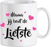 Subli-Print Classic Mug 330 Ml - (Fête des Mères) Cadeau Cadeau - Cadeau femme - Mug avec texte - Mugs - Best Cadeaux - Mug Café Thee - Wit/noir/rose