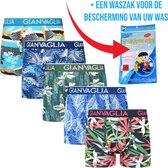 Gianvaglia - Heren Boxershorts + Waszak - 5-Pack - Maat XXL - Flower Edition - Katoen