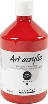 Acryl Verf, semi-glanzend, transparant, cadmium red, 500 ml/ 1 fles