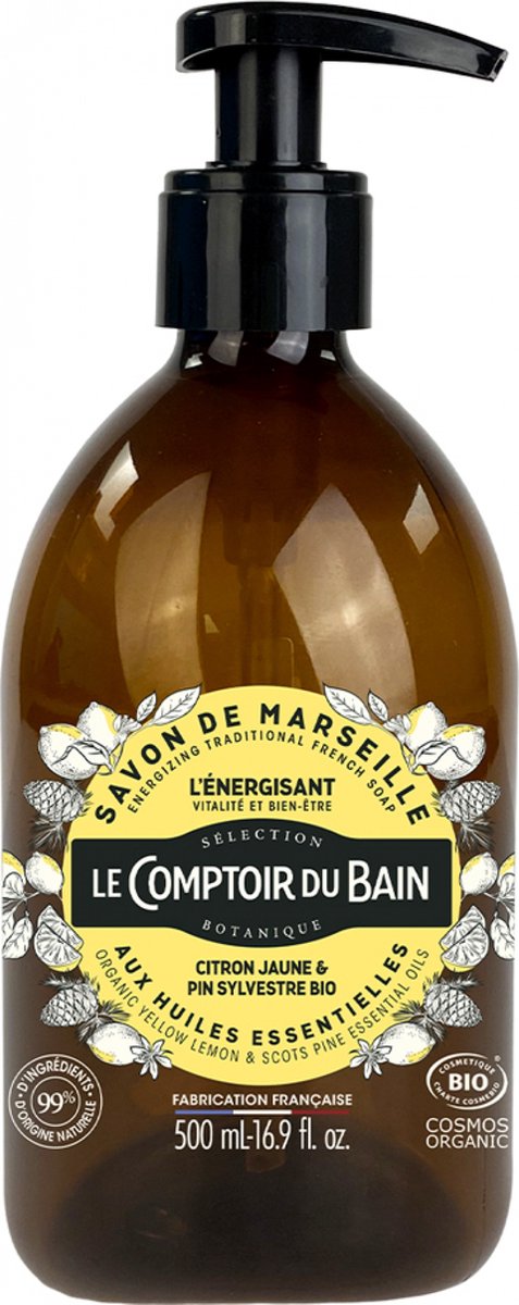 Le Comptoir du Bain Energieke Marseille Zeep met Essentiële Organische Oliën 500 ml