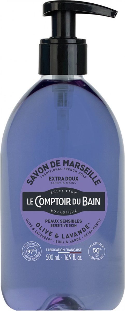 Le Comptoir du Bain Olijf-Lavendel Marseille Zeep 500 ml