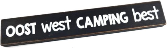 Tekstbord - Langwerpig - Oost West Camping Best - Zwart
