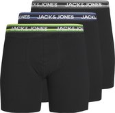 JACK & JONES Jacsimon boxer briefs (3-pack) - heren boxers extra lang - blauw - lime en grijs - Maat: XL