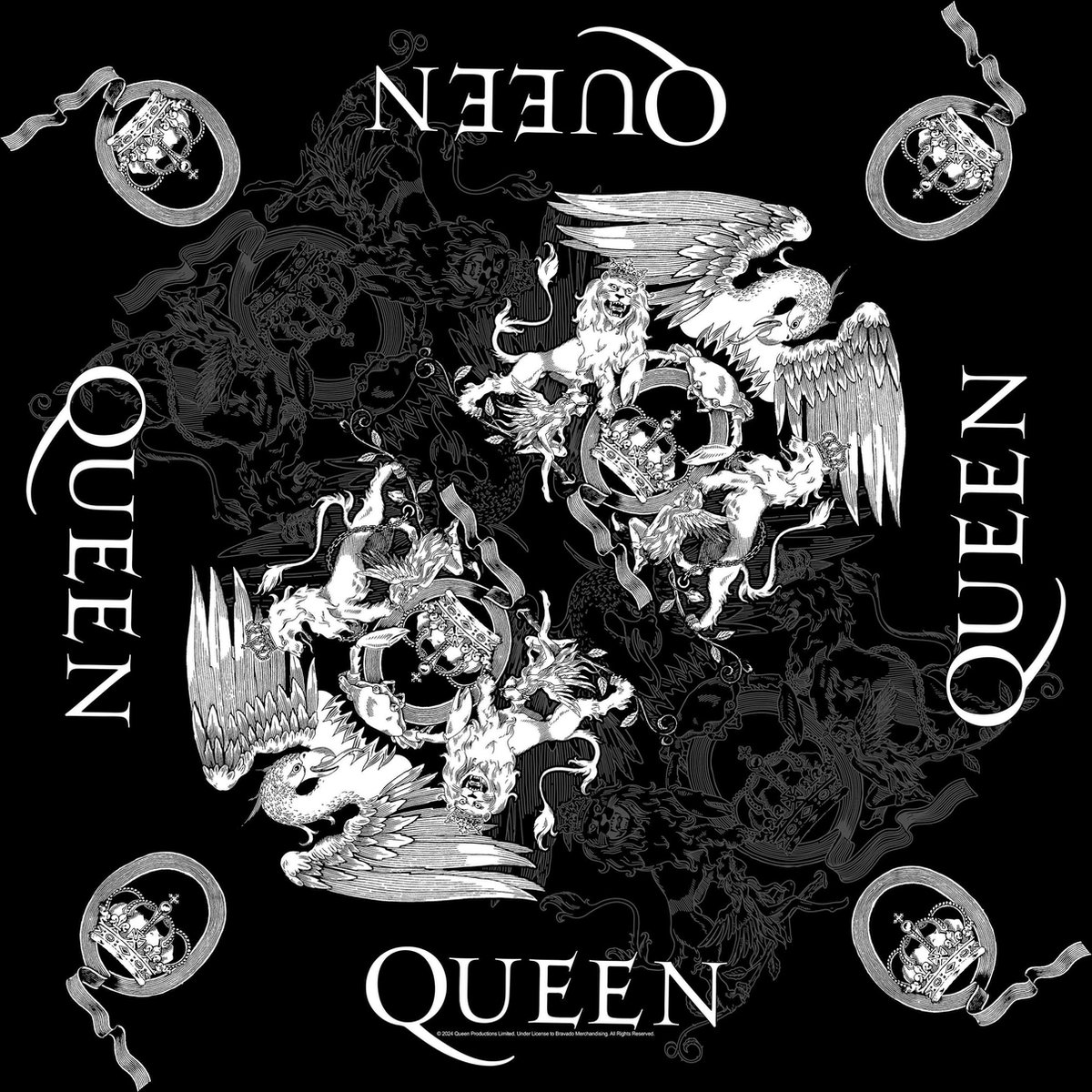 Queen - Crest Bandana - Zwart
