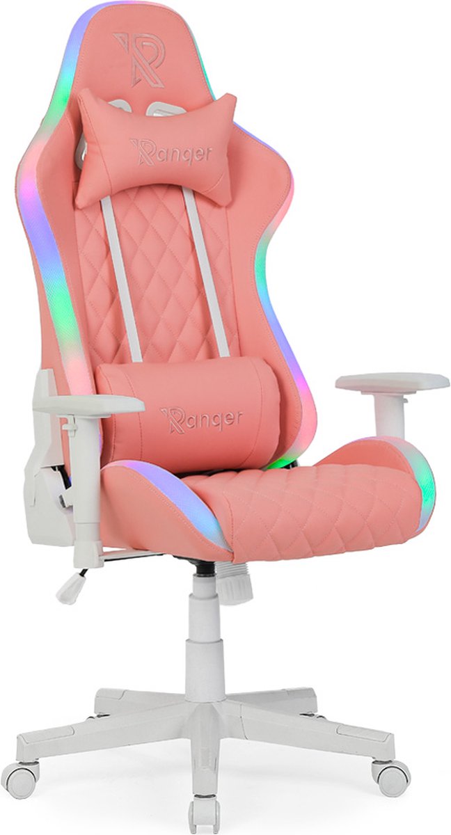 Ranqer Halo gamestoel RGB / LED roze - afbeelding 2