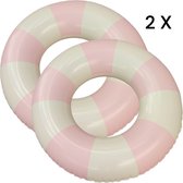 Set van 2 zwembanden voor kinderen - 2 Zwembanden voor kinderen - Roze en Blauw - 2 Opblaasbanden - Roze/Wit Opblaasbaar - Ø 70 cm - 2 stuks - meisjes