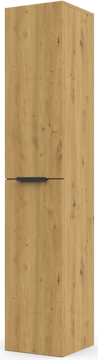 Saqu Lima Badkamerkast Excl. Greep 35x34x180 cm Naturel Eiken Kolomkast Badkamer Hoog Opbergkast