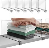 6-delige plankverdelers kledingkast (30 x 20 x 3,5 cm) transparant plankverdeler planksysteem acryl plankverdelers voor boekenkasten, kasten, keukenkasten, badkamers