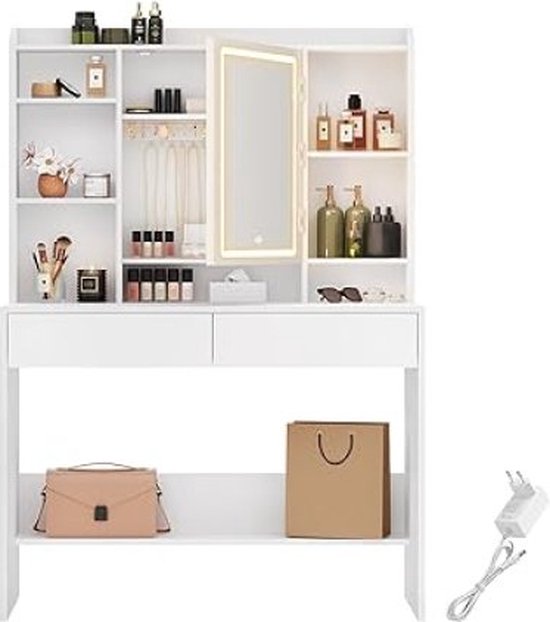 Moderne Witte Make-uptafel met LED-verlichting
