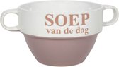 Soepkommen - Soep van de dag - keramiek - D12 x H8 cm - oud roze - Stapelbaar