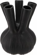 DK Design Bloemenvaas Aglio straight - vaas voor tulpen - mat zwart - D13 x H17 cm - toetervaas