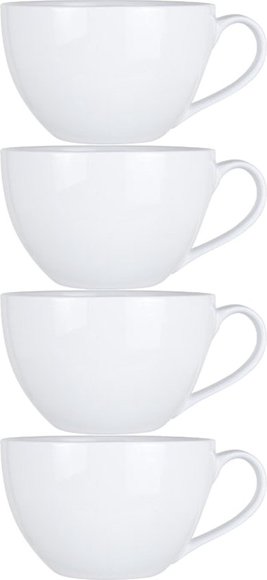 Cosy & Trendy Bols/Bols à soupe pour dessert/petit déjeuner - 4x - Porcelaine - D12 x 8 cm - blanc
